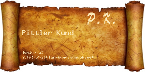 Pittler Kund névjegykártya